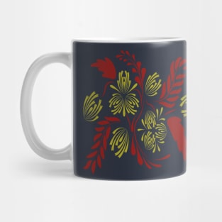 Folk flowers floral art print Flowers abstract art Mug